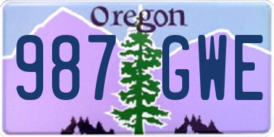 OR license plate 987GWE