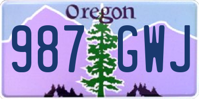 OR license plate 987GWJ