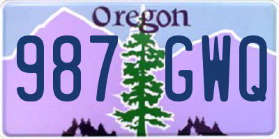 OR license plate 987GWQ