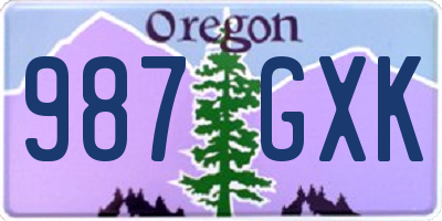 OR license plate 987GXK