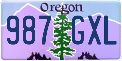 OR license plate 987GXL