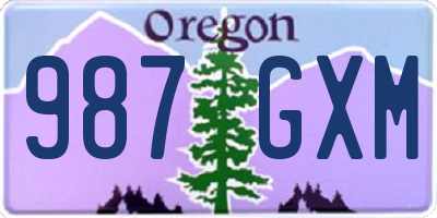 OR license plate 987GXM