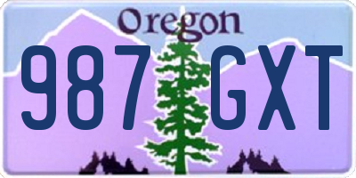 OR license plate 987GXT