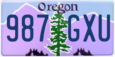 OR license plate 987GXU