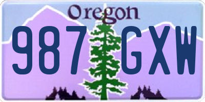 OR license plate 987GXW