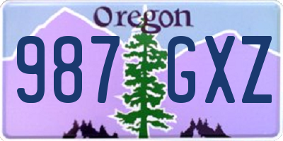 OR license plate 987GXZ