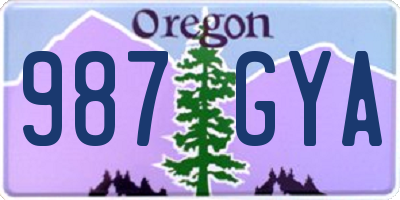 OR license plate 987GYA