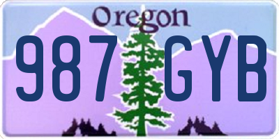 OR license plate 987GYB