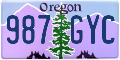 OR license plate 987GYC