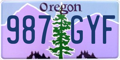 OR license plate 987GYF