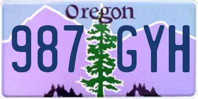 OR license plate 987GYH