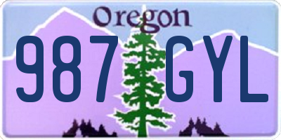 OR license plate 987GYL