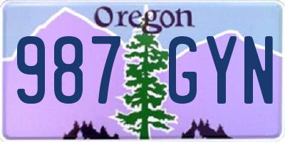 OR license plate 987GYN