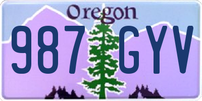 OR license plate 987GYV