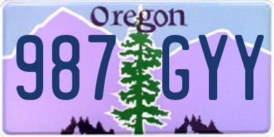 OR license plate 987GYY