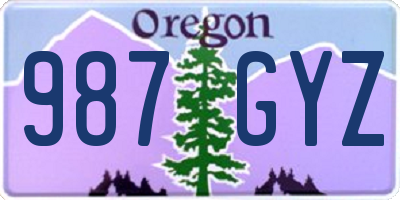 OR license plate 987GYZ