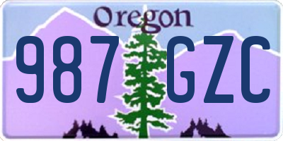 OR license plate 987GZC