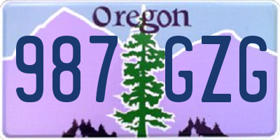 OR license plate 987GZG