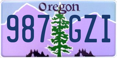 OR license plate 987GZI