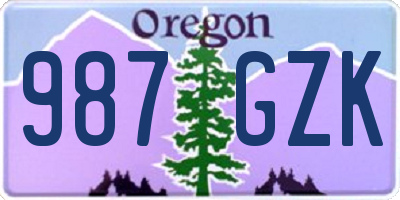 OR license plate 987GZK