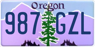 OR license plate 987GZL