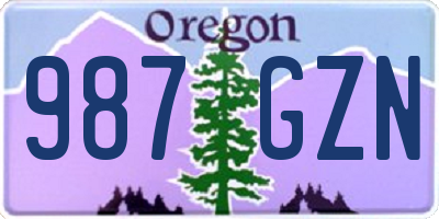 OR license plate 987GZN