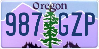 OR license plate 987GZP