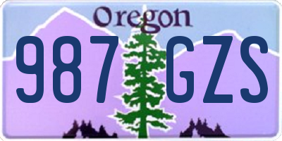 OR license plate 987GZS