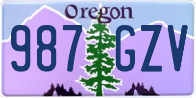 OR license plate 987GZV