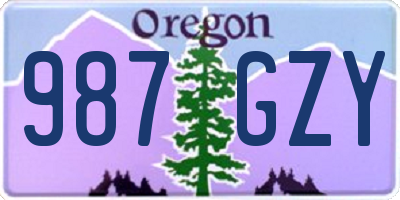 OR license plate 987GZY