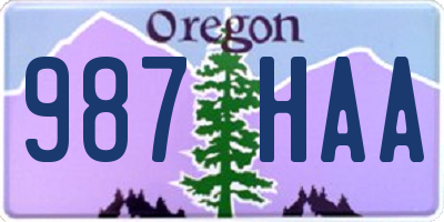 OR license plate 987HAA