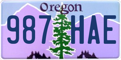 OR license plate 987HAE