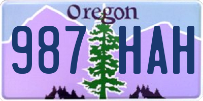 OR license plate 987HAH