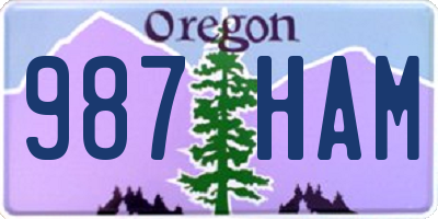 OR license plate 987HAM