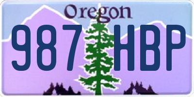 OR license plate 987HBP