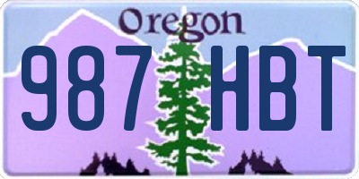 OR license plate 987HBT