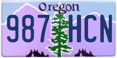OR license plate 987HCN