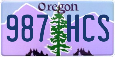 OR license plate 987HCS