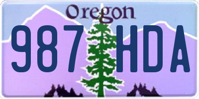 OR license plate 987HDA