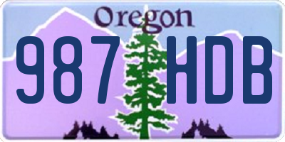 OR license plate 987HDB