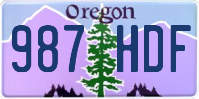 OR license plate 987HDF