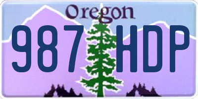 OR license plate 987HDP