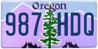 OR license plate 987HDQ