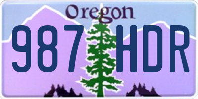 OR license plate 987HDR