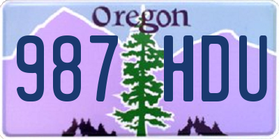 OR license plate 987HDU