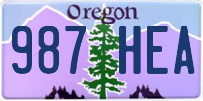 OR license plate 987HEA