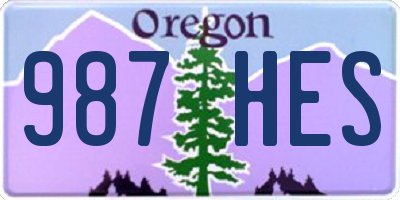 OR license plate 987HES