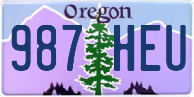 OR license plate 987HEU