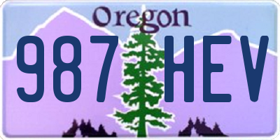 OR license plate 987HEV