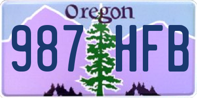 OR license plate 987HFB